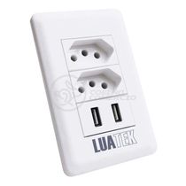 Tomada De Parede 2 Entrada Fonte 2 Usb 5v 10a Bivolt