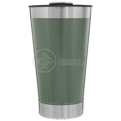 Copo Térmico C/ Tampa E Abridor 473Ml Inox - Verde