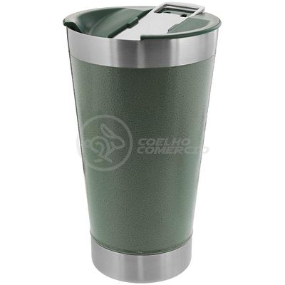Copo Térmico C/ Tampa E Abridor 473Ml Inox - Verde