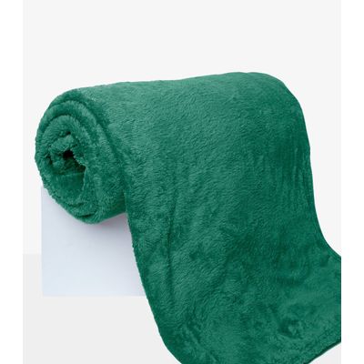 Kit 2 Mantas de Microfibra Lisa Casal Infinita Cor Verde UN / Verde