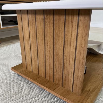 Mesa De Centro 100x50 Cm Com Rodizios Cinamomo Off White Arly