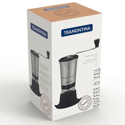 Moedor de Café Tramontina Realce em Acrílico, Aço Inox e Silicone  Preto/Inox