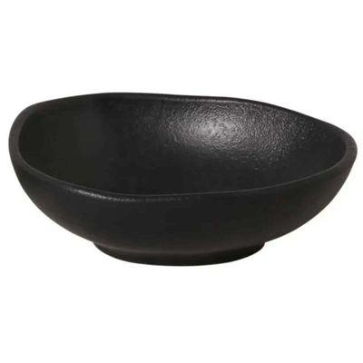 Jogo 3 Peças Prato de Massa Sobremesa Cumbuca Orgânico Preto Porto Brasil