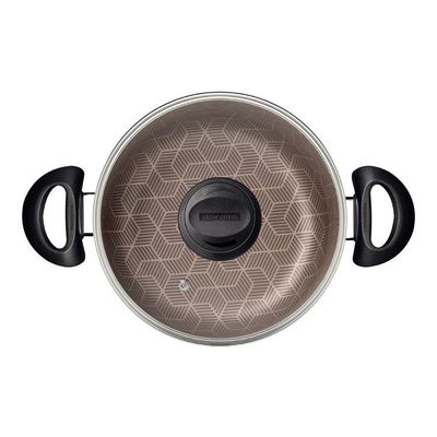 Panela Caçarola Tramontina Paris Antiaderente Com Tampa De Vidro 20 Cm 2,9 L Vermelho