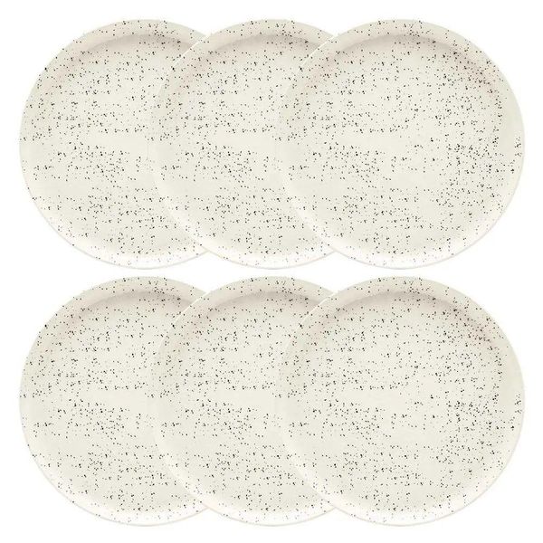 Conjunto De Pratos Rasos 06 Peças Flat Chuvisco Oxford