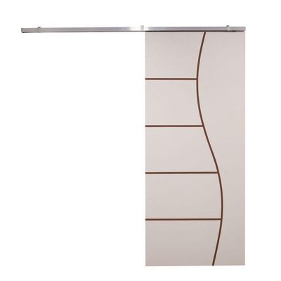 Porta De Correr Branco Prime Frisada Kit Alumínio F07 - 210x100