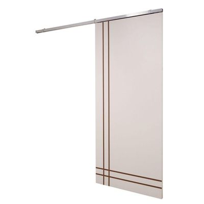 Porta De Correr Branco Prime Frisada Kit Alumínio F06 - 210x70