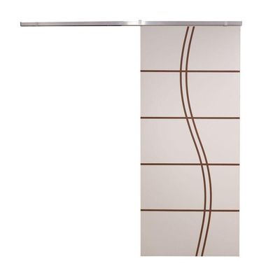 Porta De Correr Branco Prime Frisada Kit Alumínio Fs Duplo - 210x70