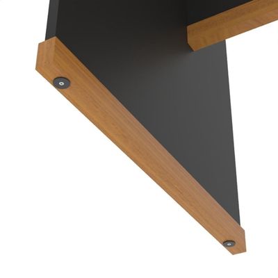 Mesa Para Escritório Com Tampo 25mm Verbena - Preto E Naturale