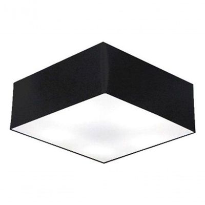 Plafon Quadrado Vivare Md-3050 Cúpula Em Tecido 12/40x40cm - Bivolt Preto 127/220v