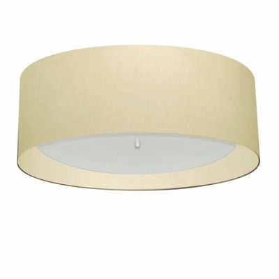 Plafon Para Quarto Cilíndrico Sq-3008 Cúpula Cor Algodão Crú Bege
