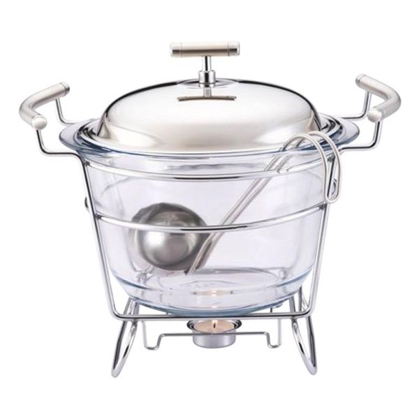 Rechaud redondo com tampa em aço inox Fracalanza Chambord 4 litros: Elegância e versatilidade para servir