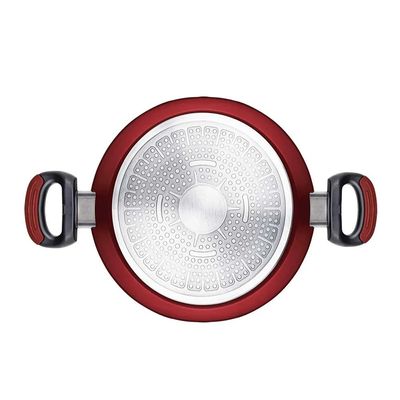 Caçarola Oxford Everyday Vermelha Antiaderente 24cm para Indução
