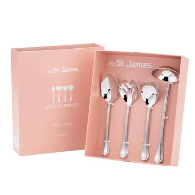 Jogo de utensílios para servir em inox St. James Casual Versailles 4 peças