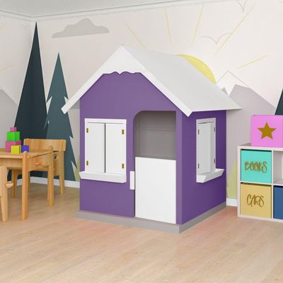Casinha De Brinquedo Com Floreiros Mdf Lilás/branco - Criança Feliz