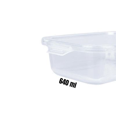 Pote Hermético Marmita De Vidro Retangular 640ml Mor