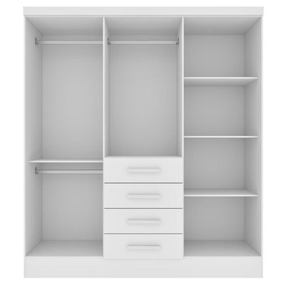Guarda Roupa Casal 6 Portas 4 Gavetas Arizona S/ Espeho S/ Pés - Tcil Neve