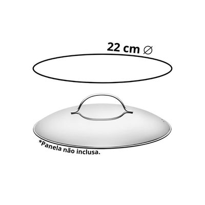 Tampa Para Panela Avulsa Allegra Aço Inox 22 Cm Tramontina