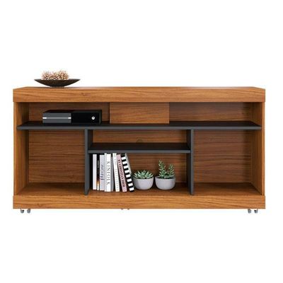 Rack Bancada Yara Noce Milano Preto Acetinado Com Aparador Para Sala Riviera Noce Milano – Colibri