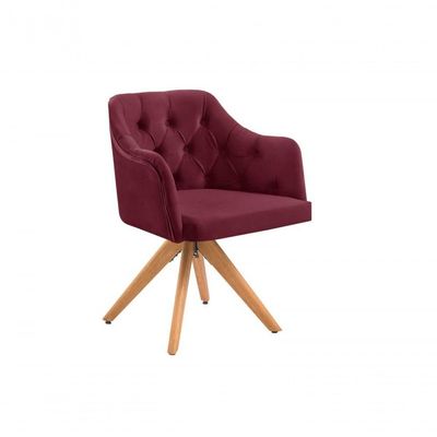 Poltrona Decorativa 1 Lugar Zara Pe Madeira Unidecor Bordô