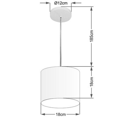 Lustre Pendente Cilíndrico Md-4046 Cúpula Em Tecido 18x18cm Verde Folha - Bivolt