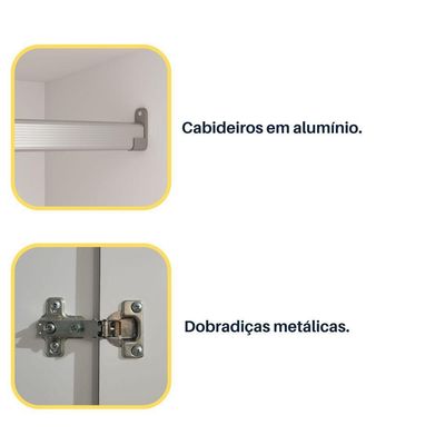 Guarda Roupa Casal 6 Portas 4 Gavetas Arizona S/ Espeho S/ Pés - Tcil Neve