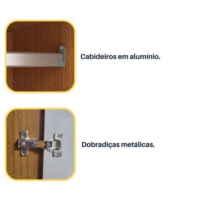 Guarda Roupa Casal 6 Portas 4 Gavetas Arizona S/ Espeho S/ Pés - Tcil Cinamomo/off White