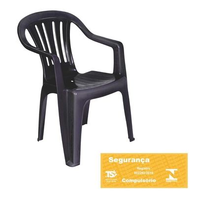 Kit 10 Cadeiras Poltrona Plástica Empilhavel Reforçada 182kg Mor