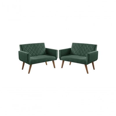 Kit 2 Poltronas 2 Lugares Anabelle Unidecor Verde