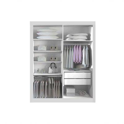 Guarda-roupa Solteiro Mdf 2 Portas De Correr 2 Gavetas Com Espelho Milano Leifer Móveis Branco