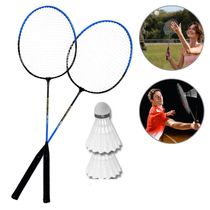 Kit Badminton Com 2 Raquetes, 2 Petecas E Bolsa De Transporte