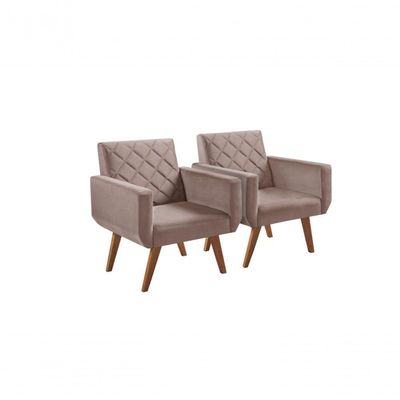 Kit 2 Poltronas 1 Lugar Anabelle Unidecor Cappuccino