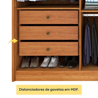 Guarda Roupa Casal 6 Portas 6 Gavetas 100% Mdf Fortuna S/ Espelho S/ Pés - Tcil Cinamomo