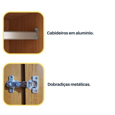 Guarda Roupa Casal 6 Portas 4 Gavetas Arizona S/ Espeho S/ Pés - Tcil Cinamomo
