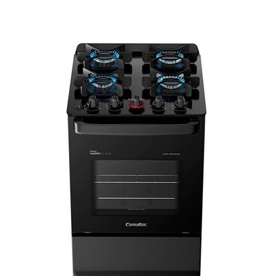 Fogão Esmaltec Ideal Master Glass 4 Bocas T4VFP 4127 Acendimento Automático Preto Bivolt
