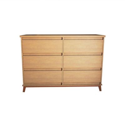 Cômoda Para Quarto Londres Com 6 Gavetas - Amêndoa