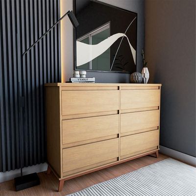 Cômoda Para Quarto Londres 6 Gavetas - Amêndoa