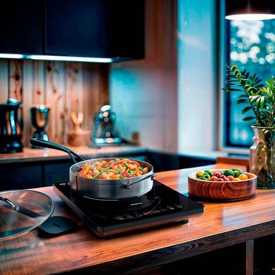 Cooktop De Indução Portátil 1 Boca Philco PCT10A Display Digital Painel Touch Preto 110V