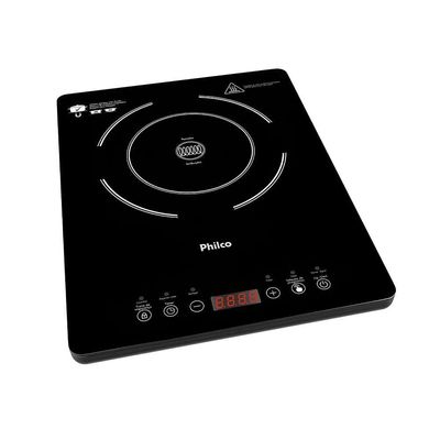 Cooktop De Indução Portátil 1 Boca Philco PCT10A Display Digital Painel Touch Preto 110V