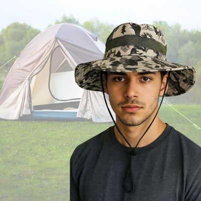 Chapéu Dk Camuflado Australiano Canavieiro Respirável Pesca Verde