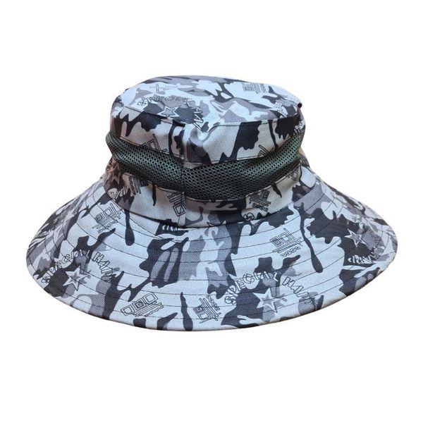 Chapéu Dk Camuflado Australiano Canavieiro Respirável Pesca Verde
