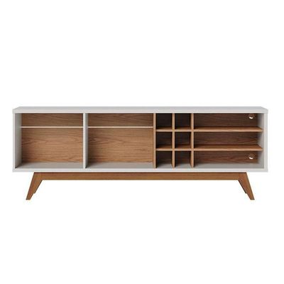 Rack Bancada Noronha 1.8 Off White Matte Freijó Com Aparador Riviera Freijó – Colibri