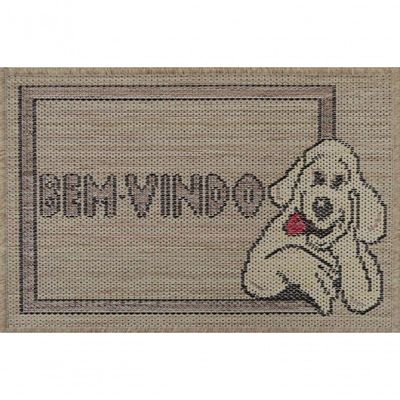 Mini Capacho Sisal Look Bem Vindo Dog 040x060 Cm