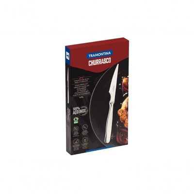Conjunto De Facas Tramontina Para Churrasco Zurique Aço Inox 4 Peças