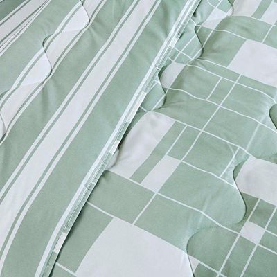 Edredom Cobertor Belle King 400 Fios Dupla Face Estampado Quadriculado Verde