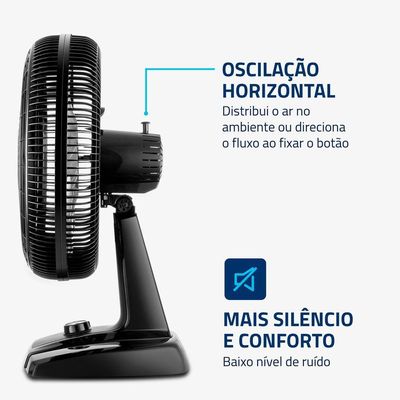 Ventilador De Mesa Mondial 40cm 8 Pás Turbo NVT-40-8P-B Preto Prata 220V