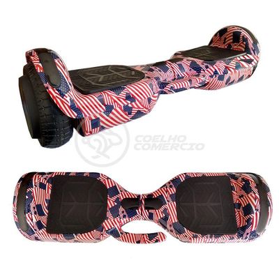 Hoverboard Infantil Skate Elétrico Adesivado America Led USA