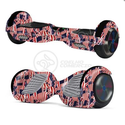 Hoverboard Infantil Skate Elétrico Adesivado America Led USA