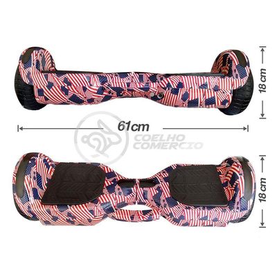 Hoverboard Infantil Skate Elétrico Adesivado America Led USA