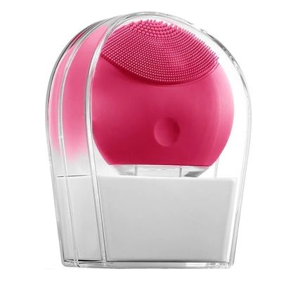 Esponja Elétrica De Massagem Facial Limpeza Rosto Rosa